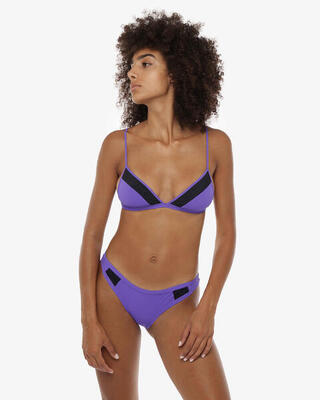 top per costume da bagno viola da donna in mat. sintetico da nuoto