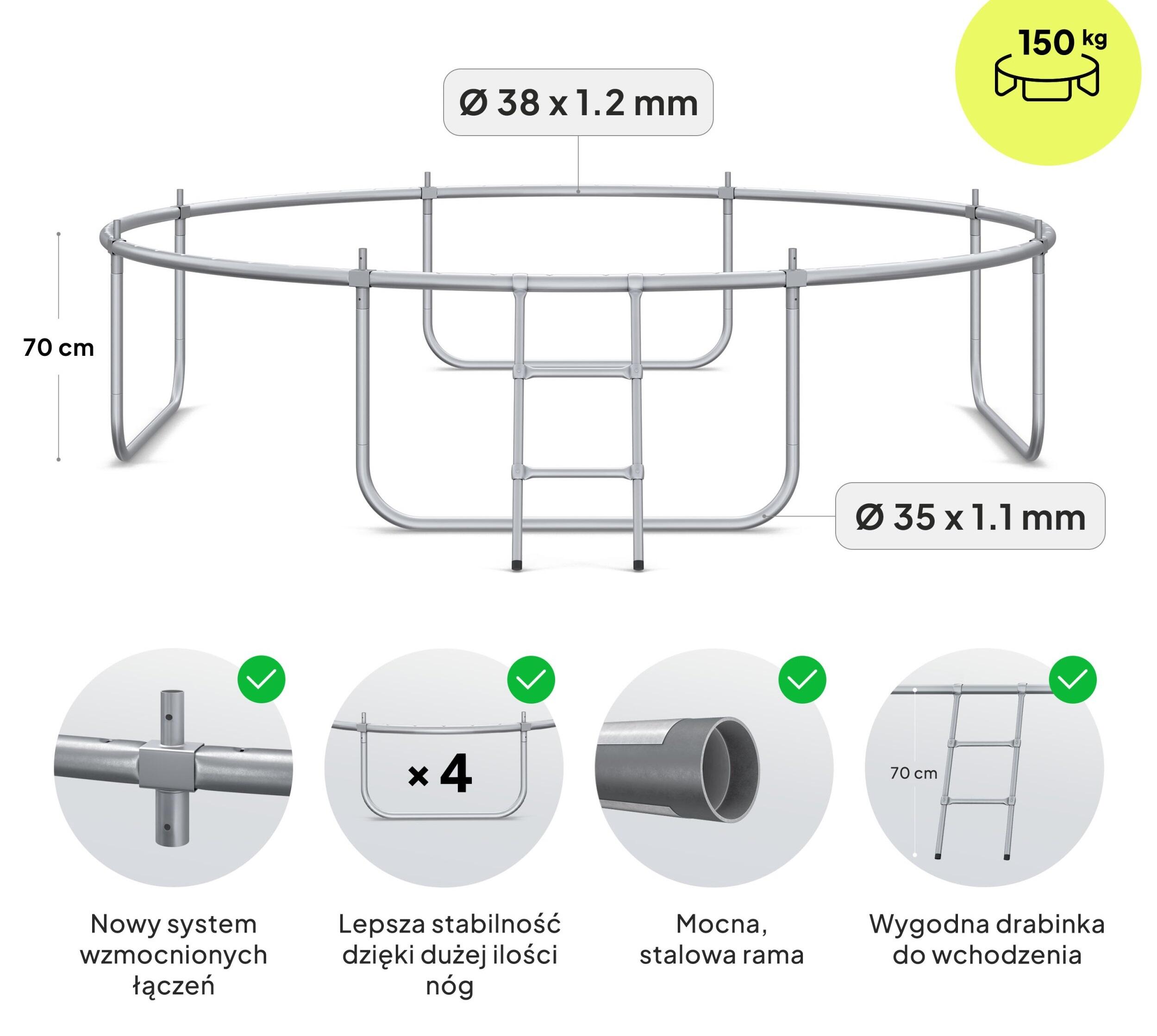 Second Life - Trampolina Zipro Jump Pro z siatką zewn. 10FT 312cm - stan dobry 3/7