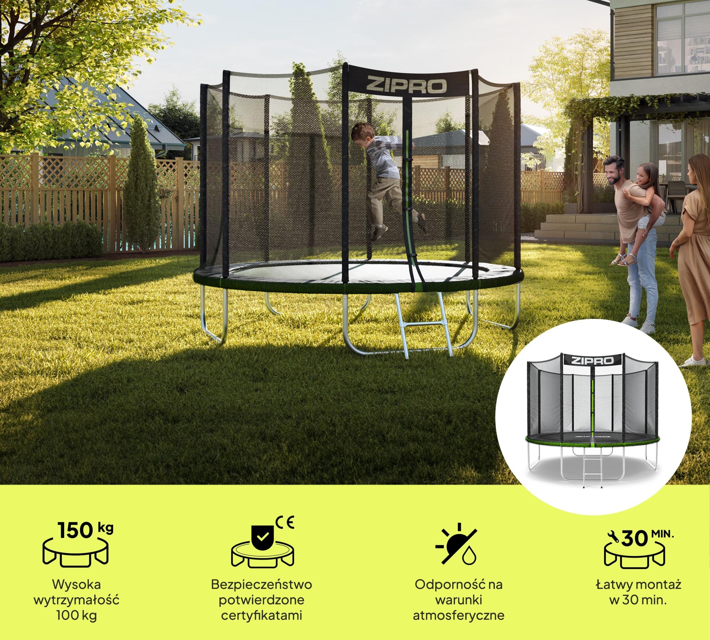 Second Life - Trampolina Zipro Jump Pro z siatką zewn. 10FT 312cm - stan dobry 2/7