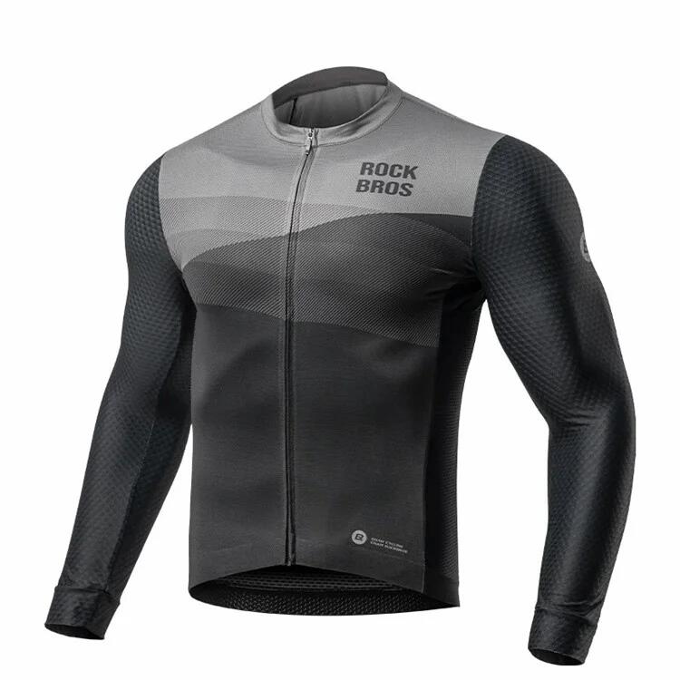 Camisola de ciclismo de manga comprida, jaqueta corta-vento