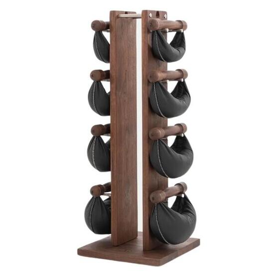 NOHRD SwingBell Toren Set Walnoot - kettlebells met opslagrek