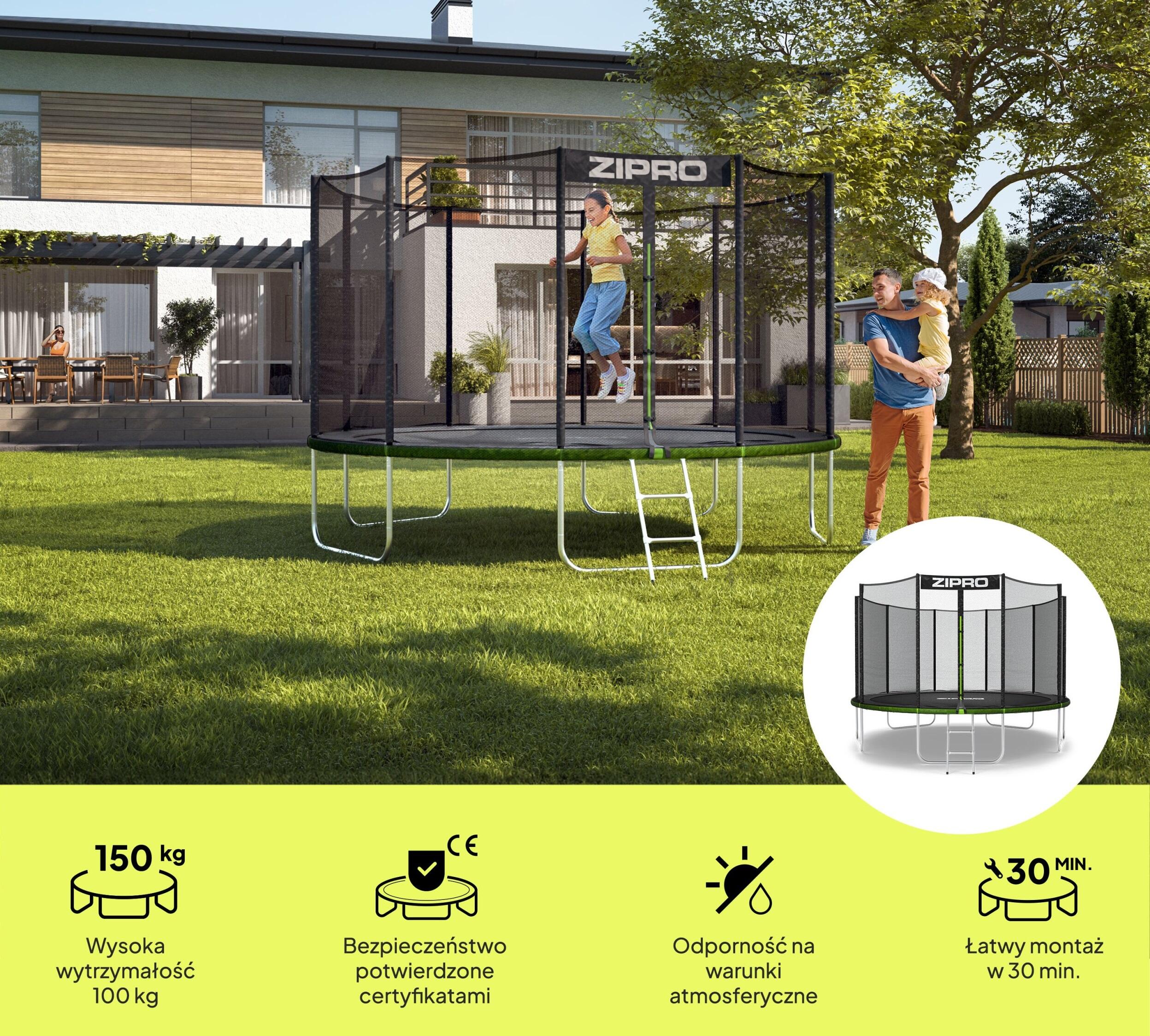 Refurbished -Jump Pro 12FT 374 cm mit Externes Sicherheitsnetz- In gutem Zustand 2/7