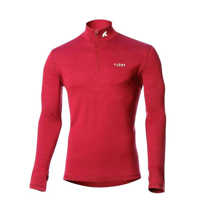 Heren T-shirt met lange mouwen van 100% merinowol - Finn 210 Zip