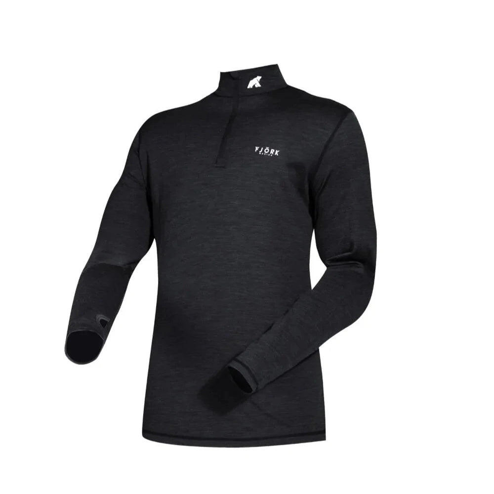 LangärLSiges Herren-T-Shirt aus 100 % Merinowolle – Finn 210 Zip 3/5