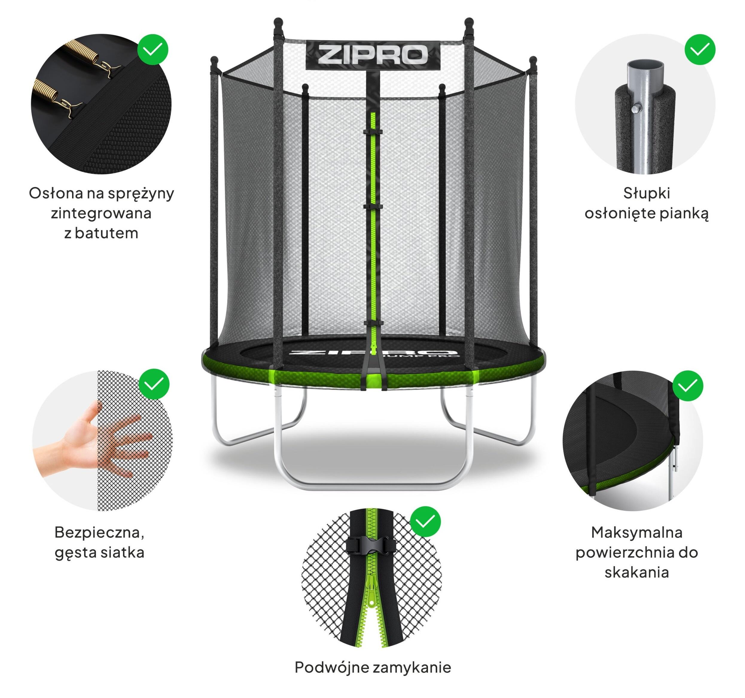 Second Life - Trampolina Zipro  z siatką zewnętrzną 4FT 127cm - stan dobry 4/7
