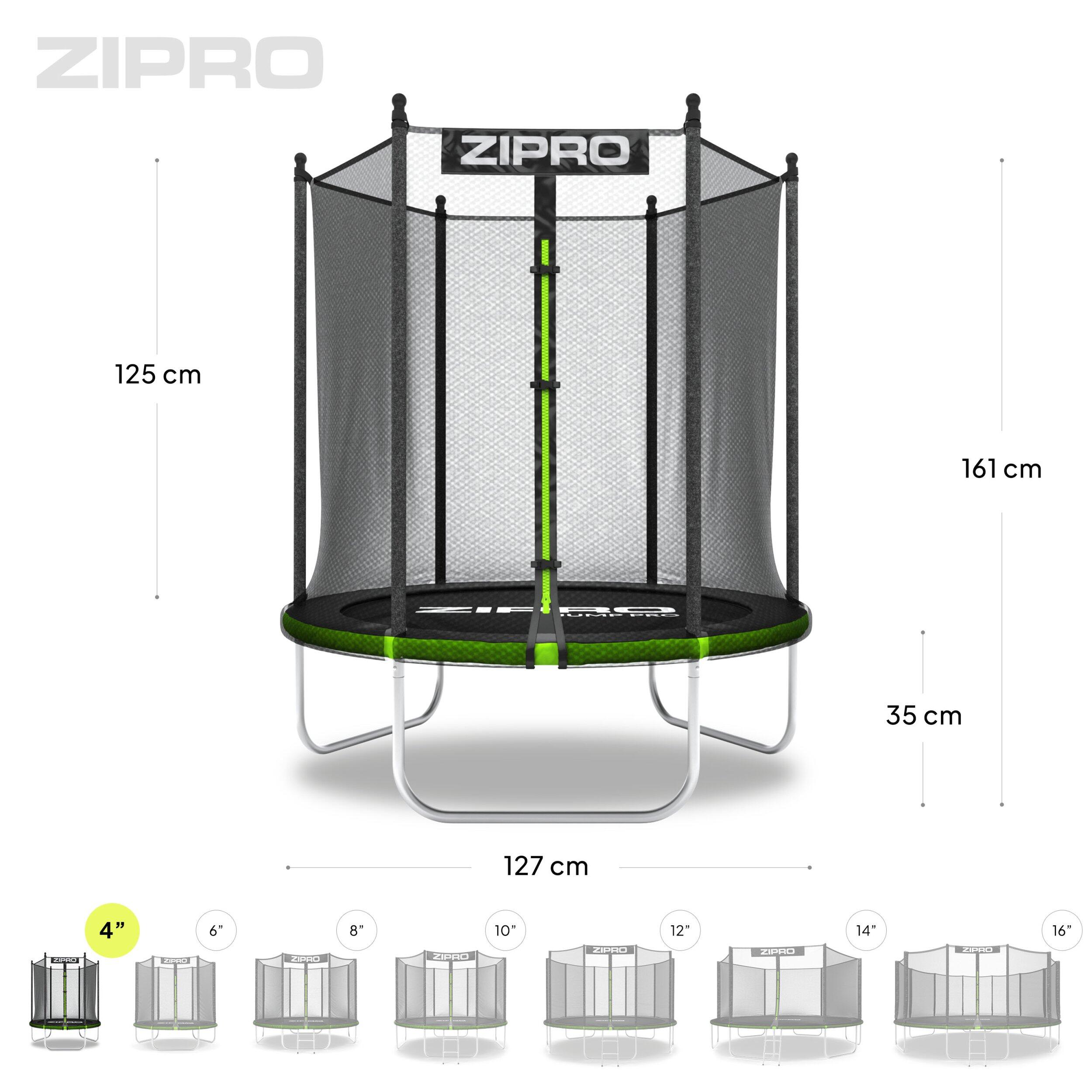 Second Life - Trampolina Zipro  z siatką zewnętrzną 4FT 127cm - stan dobry 7/7