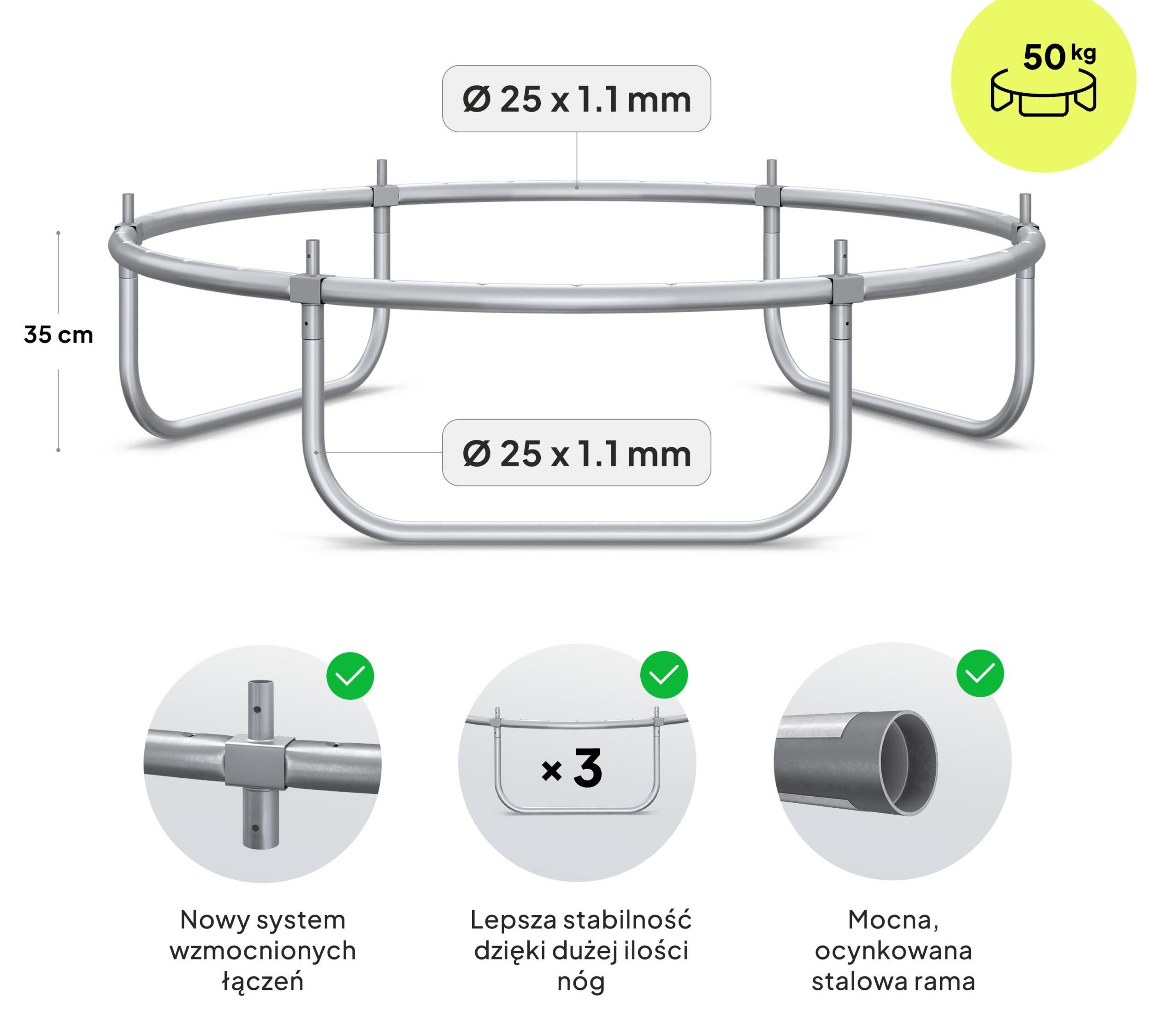 Second Life - Trampolina Zipro  z siatką zewnętrzną 4FT 127cm - stan dobry 2/7