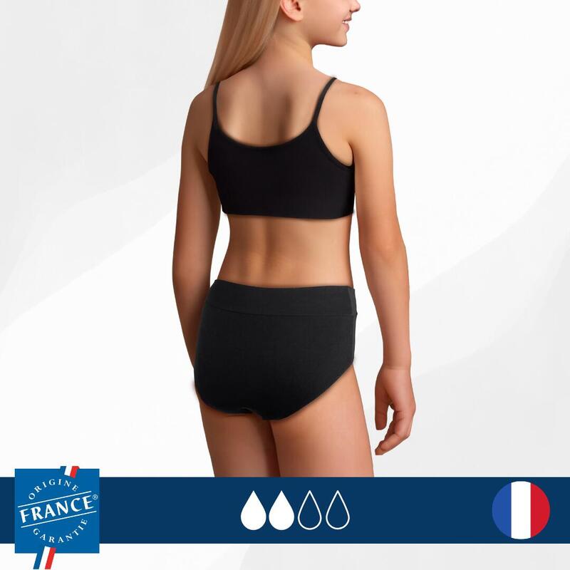 Lot de 2 Bas de maillot de bain menstruel Taille Haute Ado - Flux Medium