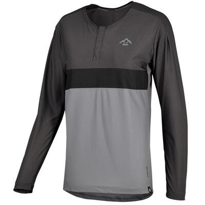 Flow xtg women's long sleeve henley - graphite/black