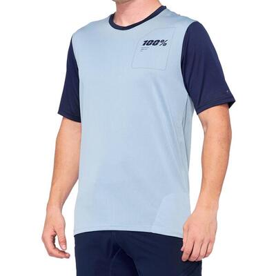 Ridecamp short sleeve jersey - light slate / navy