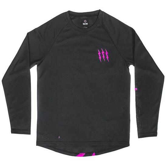 Maglia MTB a manica lunga - Grigio/Rosa