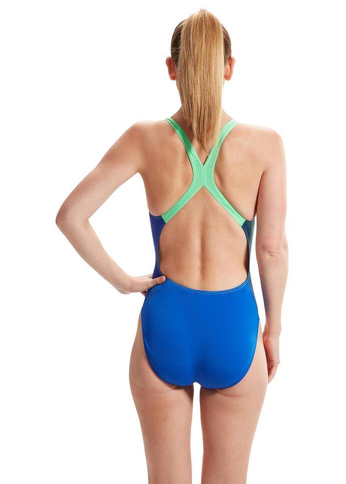 Strój Kąpielowy Speedo Digital Powerback – Niebieski/Zielony – Rozmiar 42