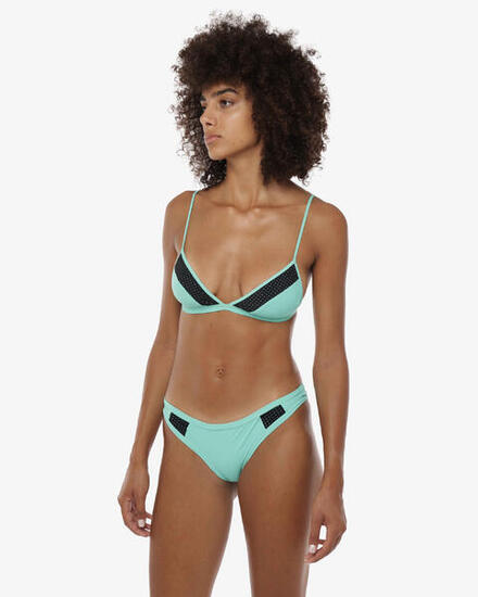 Bas de maillot de bain femme vert émeraude en matière synthétique