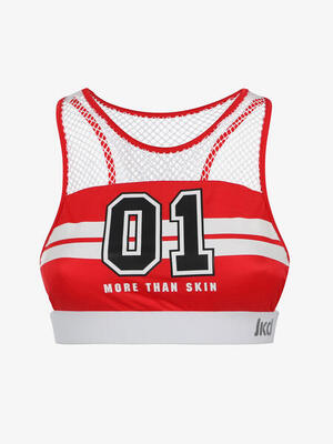 Lichtroze synthetische badmodetop voor dames