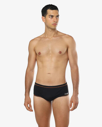 Maillot de bain synthétique bleu fluo et orange pour homme