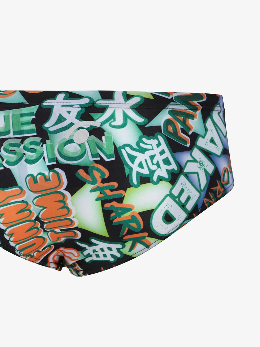 Braguita de baño para hombre en color negro mate. natación sintética 3/4