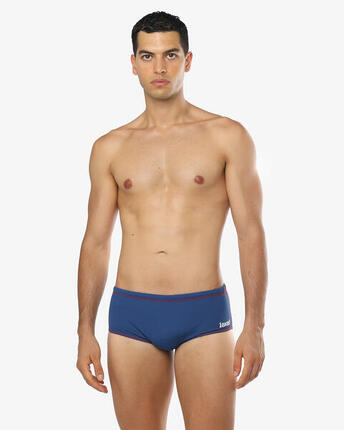 Maillot de bain synthétique bleu fluo et orange pour homme