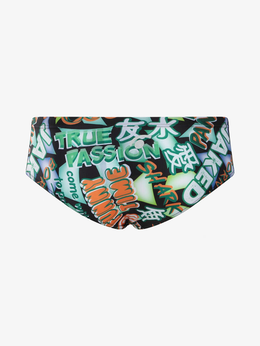 Braguita de baño para hombre en color negro mate. natación sintética 2/4
