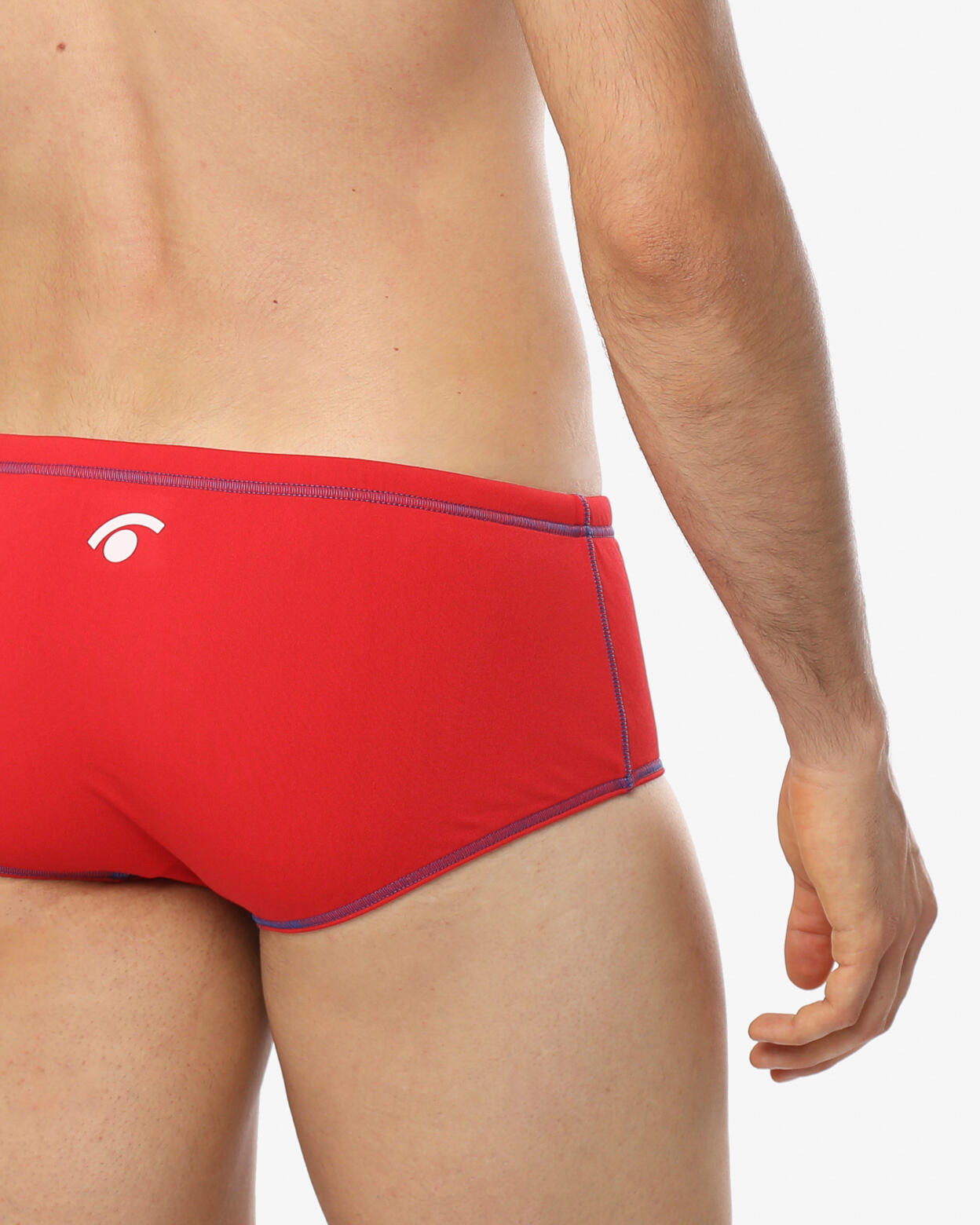 Traje de baño sintético rojo y azul para hombre. 4/5