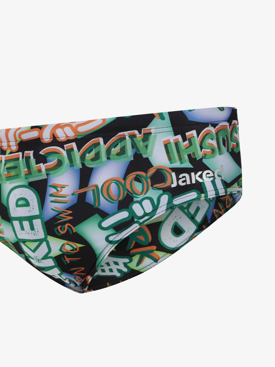 Braguita de baño para hombre en color negro mate. natación sintética 4/4