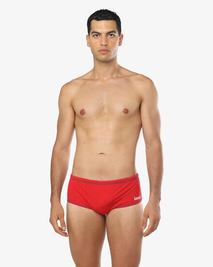 Maillot de bain synthétique rouge et bleu pour homme