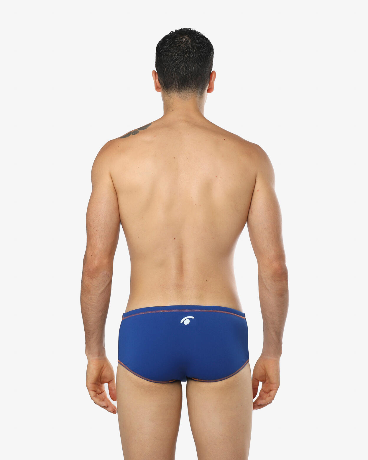 Traje de baño sintético azul fluorescente y naranja para hombre 2/5
