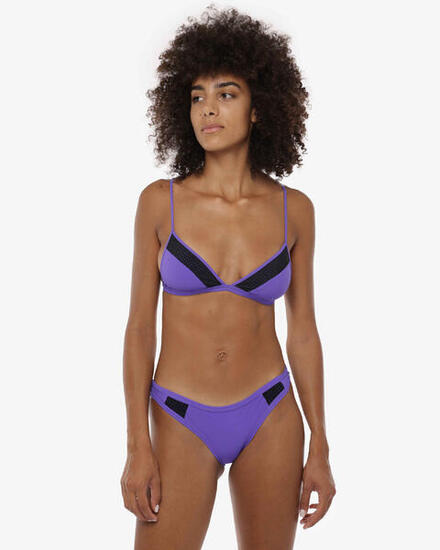 Slip de bain synthétique violet pour femme