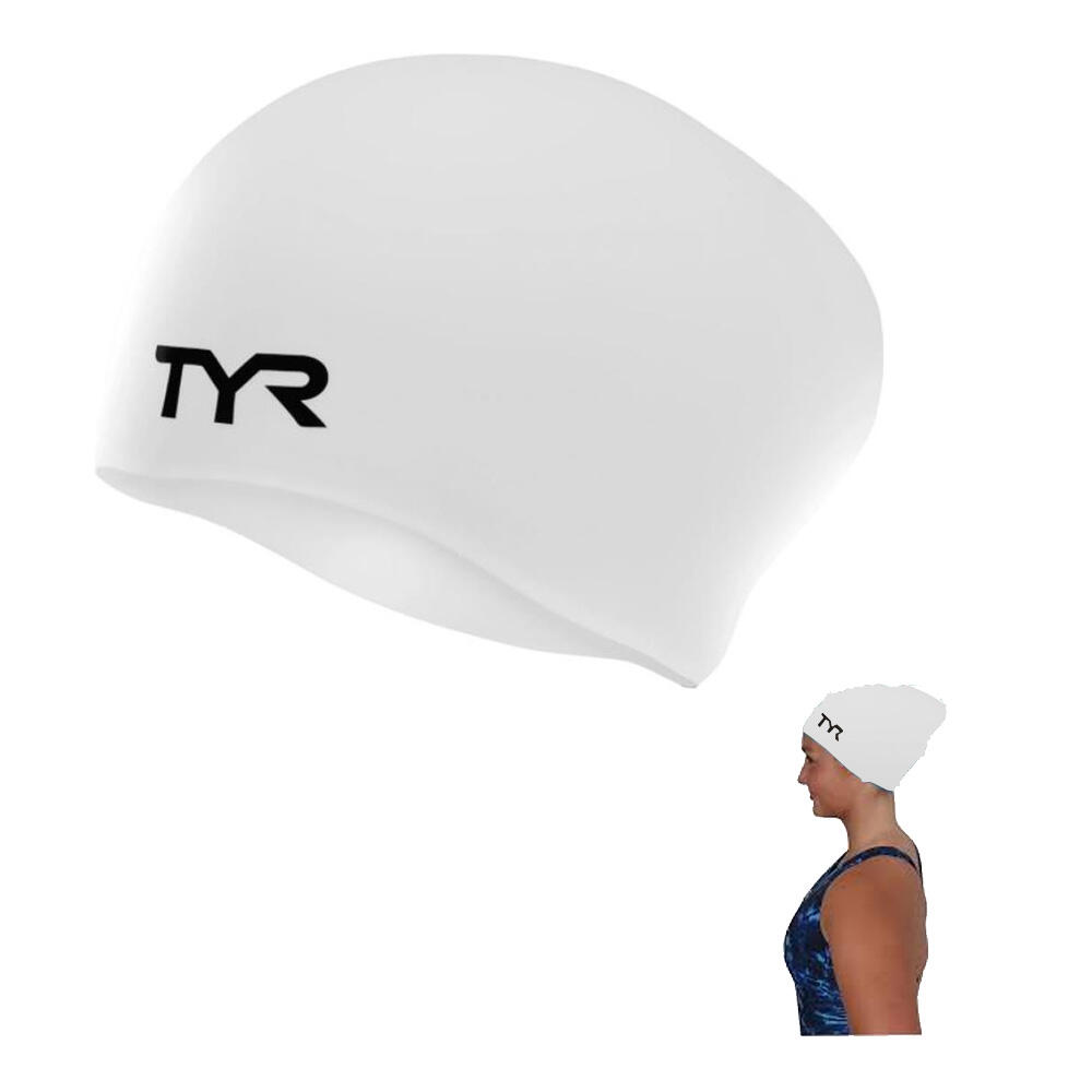 Bonnet de bain silicone cheveux longs TYR adulte 3/5
