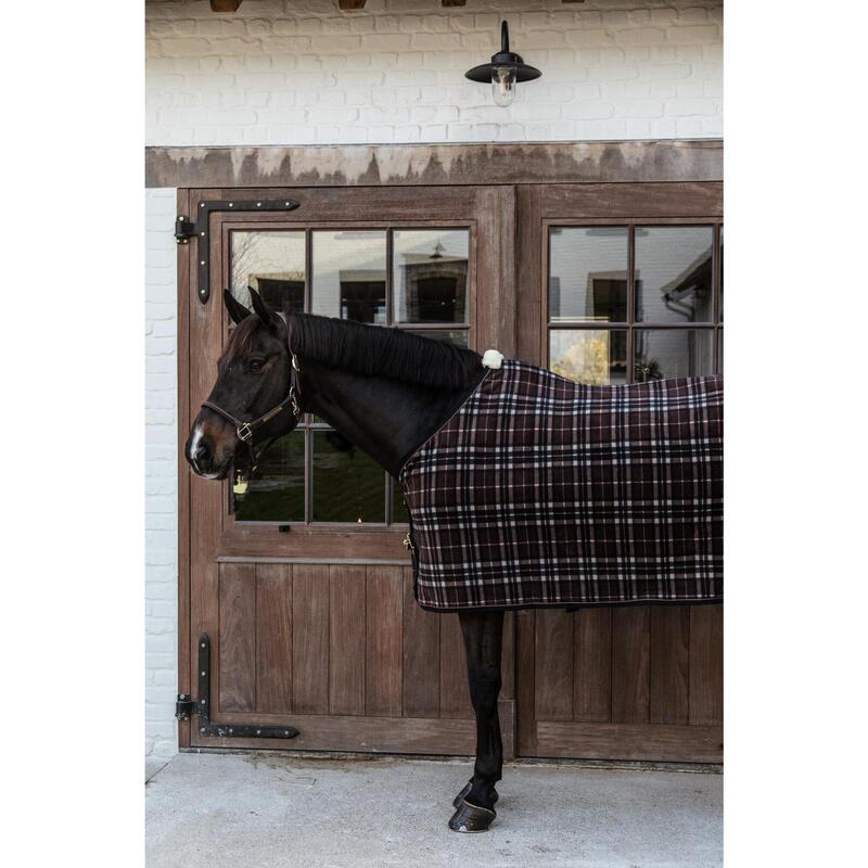 Kentucky Fleece Paardendeken Heavy Check Printing Brown  -