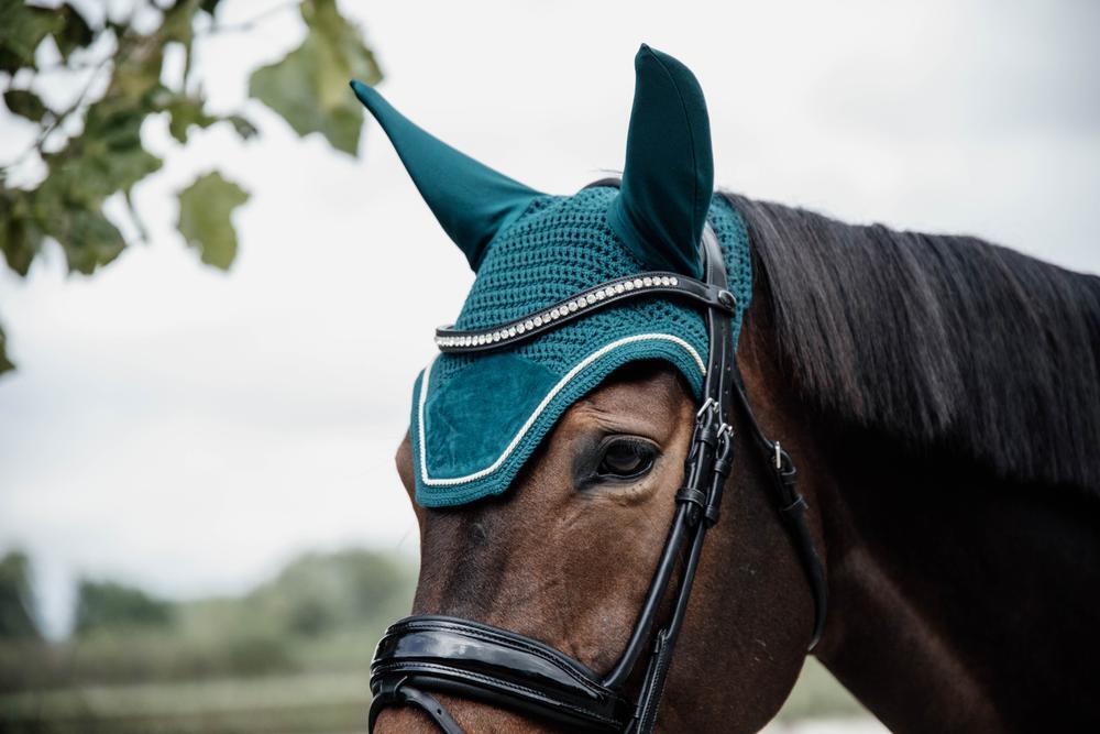 Wellington Oornetje - Velvet - Smaragad - Voor Paard 3/3