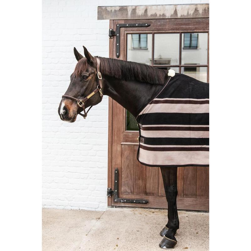 Kentucky Fleece Paardendeken Heavy Stripes Brown/beige  -