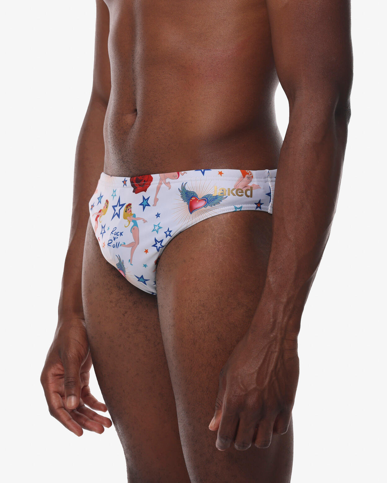 Traje de baño sintético blanco para hombre 3/4