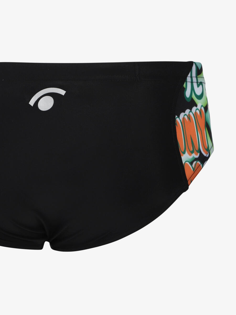 Maillot de baño sintético negro para hombre 3/4