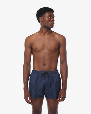 Marineblauwe synthetische zwembroek voor heren