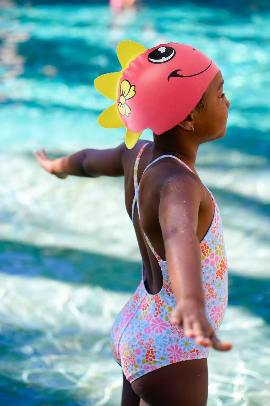 Touca de Natação Infantil TYR Dino Diva em Silicone 2/3
