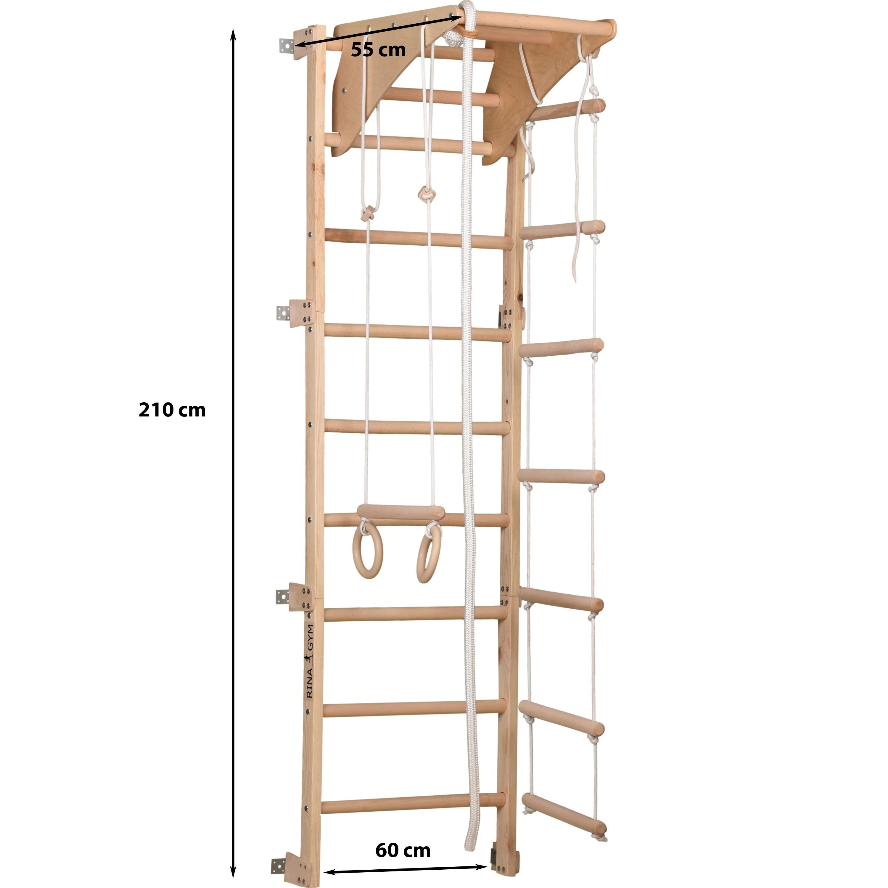 Kinderen/volwassenen fitness wandrek hout Eco-pine 2/7
