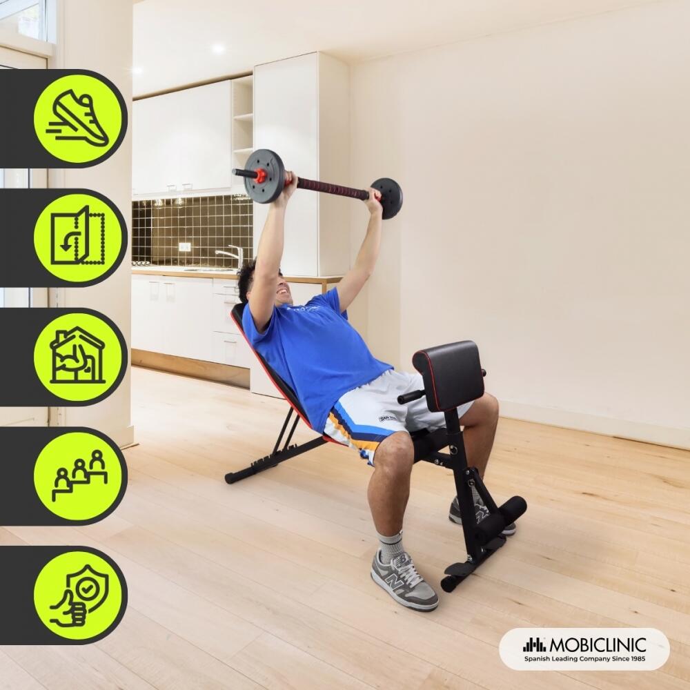 Banco de musculación Con cintas de resistencia Plegable Ajustable Máx. 120kg 6/7