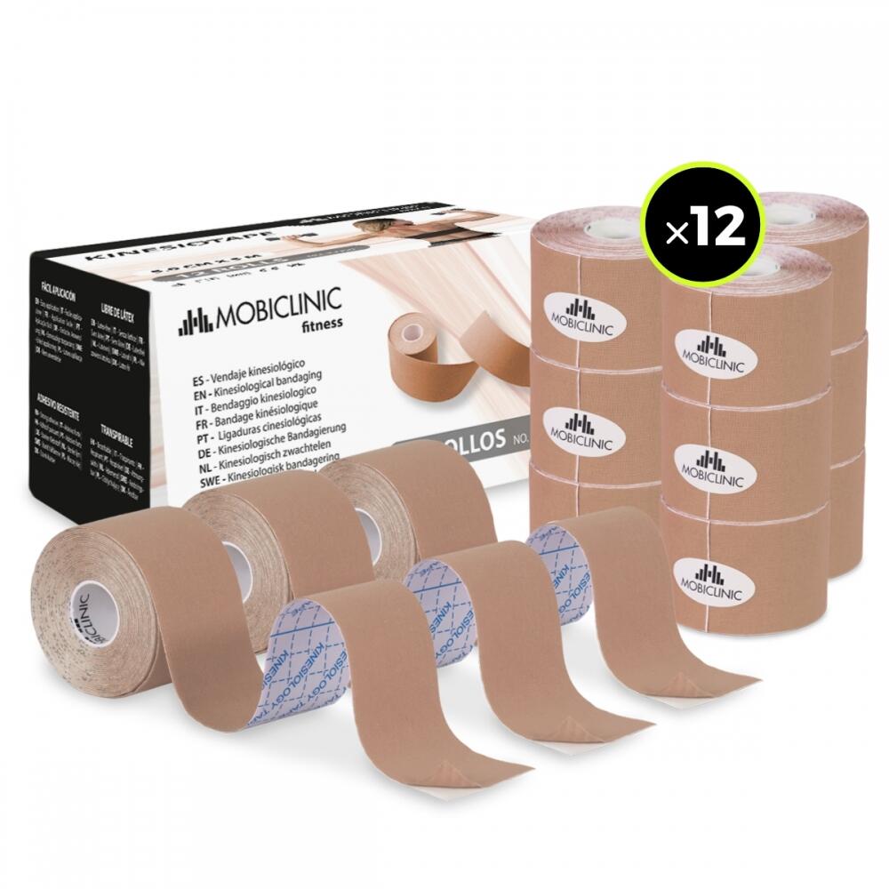 MOBICLINIC Display/Box Kinesiotape Kinesiology Tape (12 un.) Beige fitas de cinesiologia