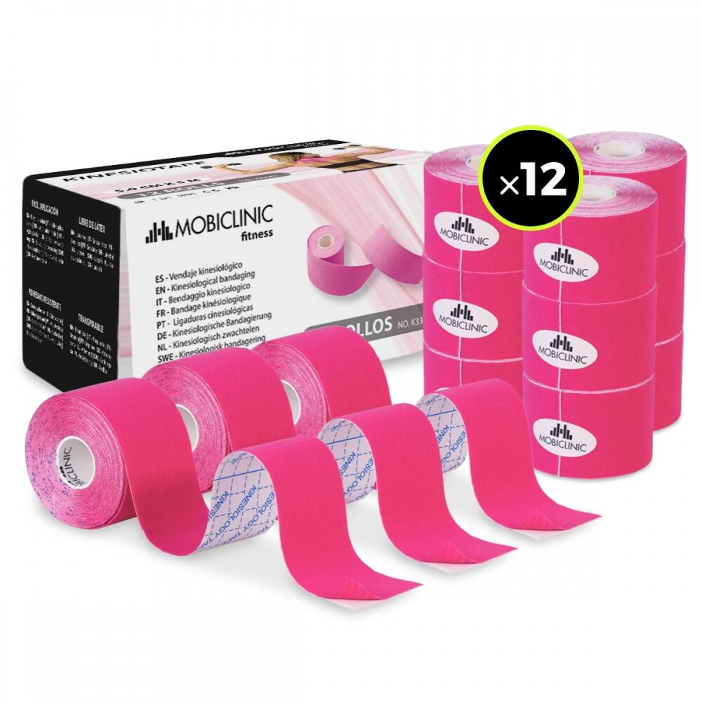 Mobiclinic - Présentoir/boîte Avec Bandage Kinésiologique Tape Kinesiologie (12 Un.) Rose - Bande De Kinésiologie - Rose - Taille Unique - Decathlon