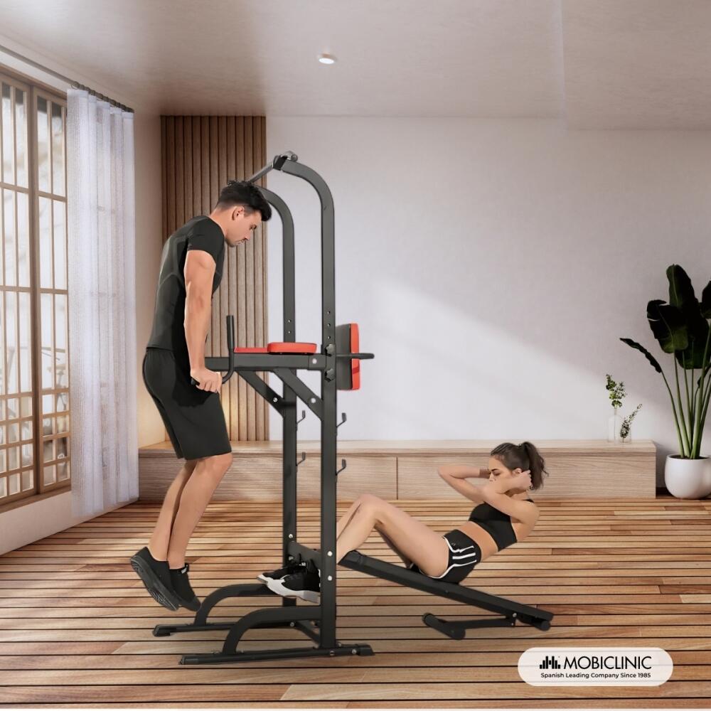 Power Tower met fitnessbank Krachtstation Pull Up Station Max. 100 kg 3/7