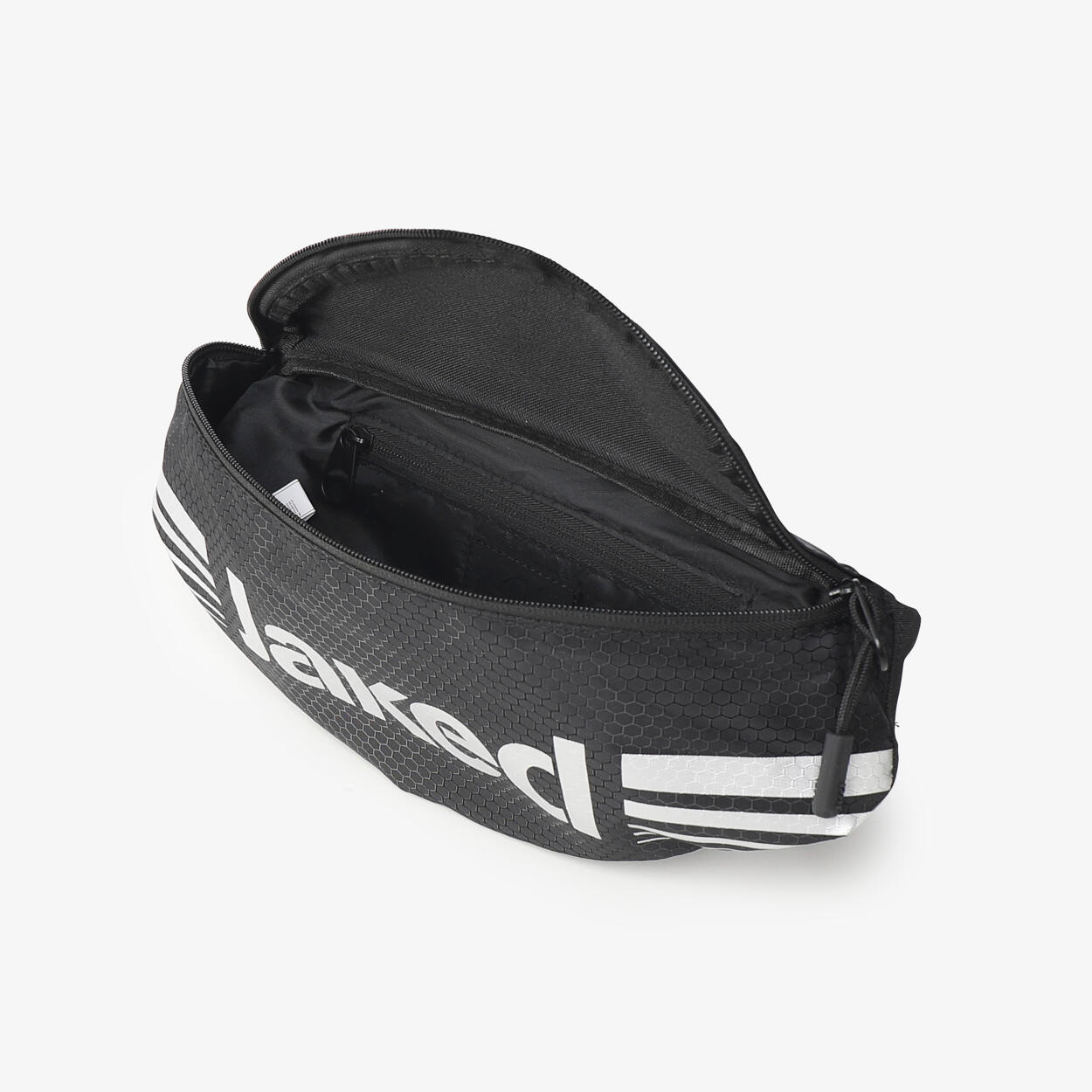 Zwarte en zilveren fitness heuptas voor heren en dames van synthetisch materiaal 4/4