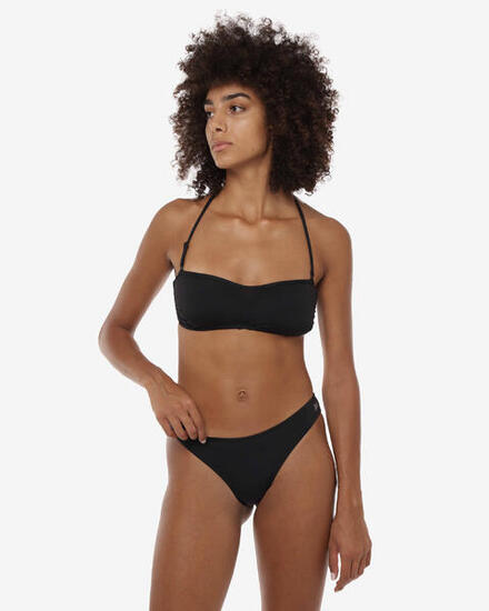 top per costume da bagno nero da donna in mat. sintetico da nuoto