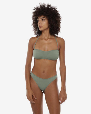 top per costume da bagno verde militare da donna in mat. sintetico da nuoto