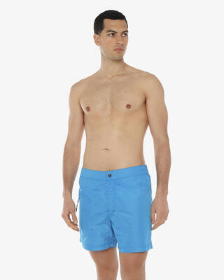 Marineblauwe synthetische zwembroek voor heren