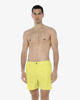 Marineblauwe synthetische zwembroek voor heren