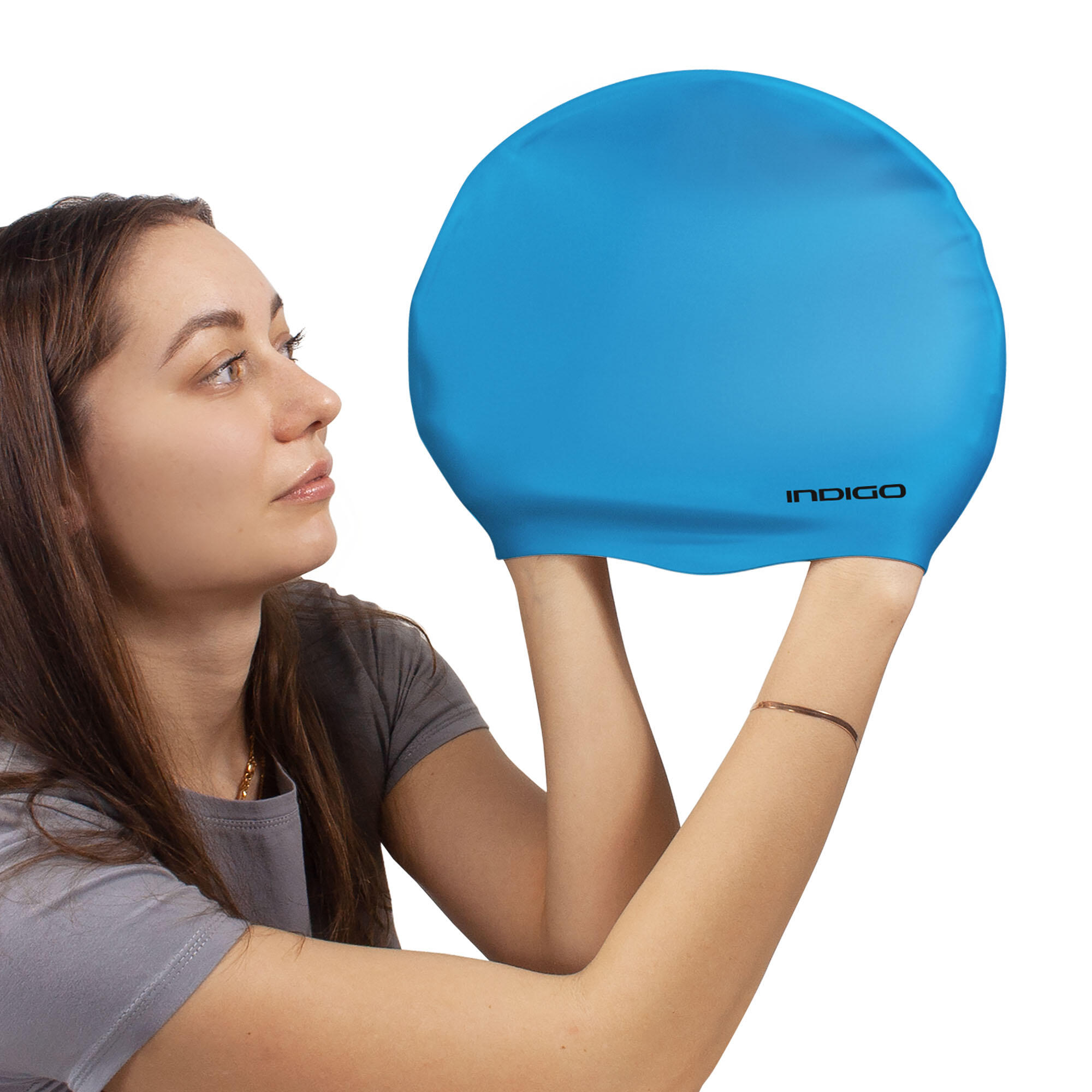 Bonnet De Bain Femme Élastique Imperméable - Tissu Nylon Coloré - Pour Cheveux Longs - DECOMELODY