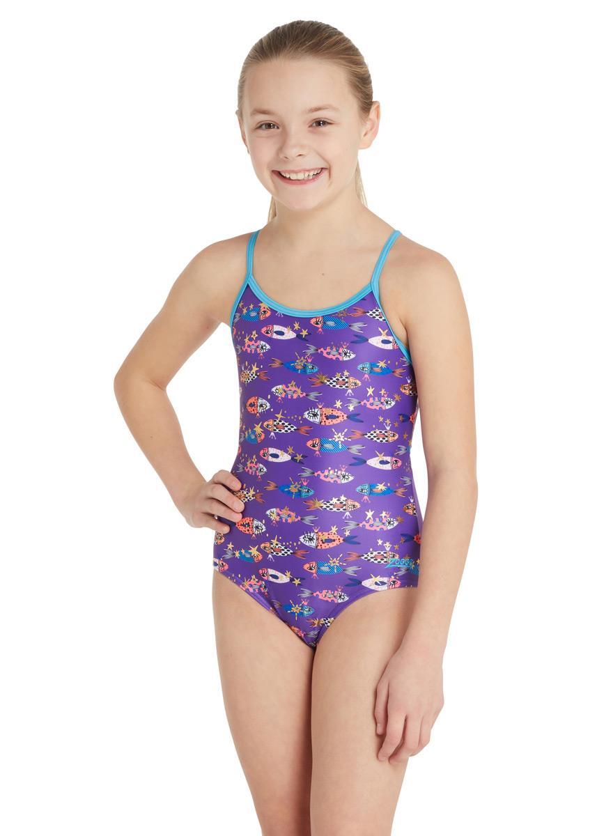 ZOGGS Zoggs Meisjes Fishes Sprintback Badpak - Maat 32