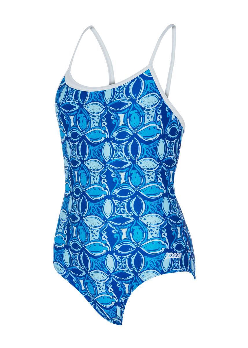 Costume da bagno Zoggs Blue Fish Sprintback per ragazze 4/6