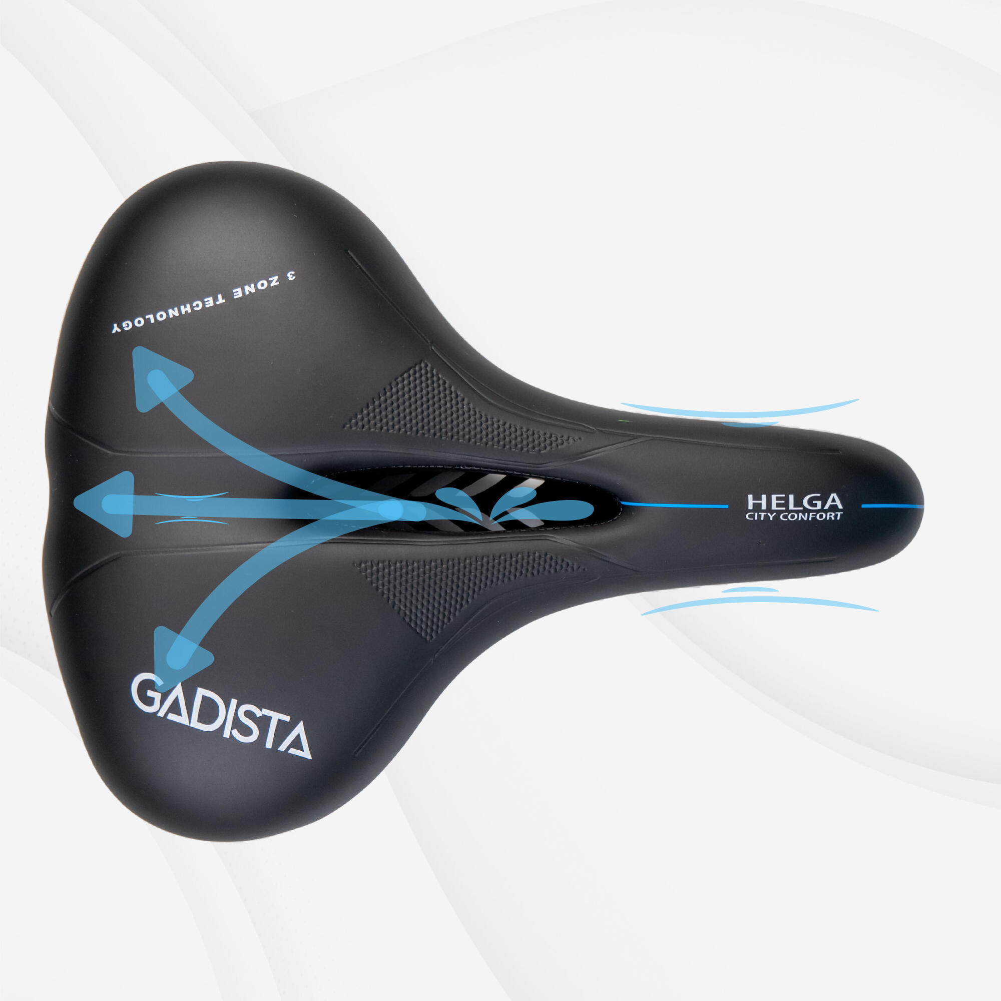 GADISTA Frankrijk, ASTRID Fietszadel, Zeer Comfortabel Extra Groot Zadel Handgemaakt In Italie Met Gepatenteerde 3zone Technologie Ideaal Stadszadel Hometrainer Of E Bike Waterdicht 1012423360