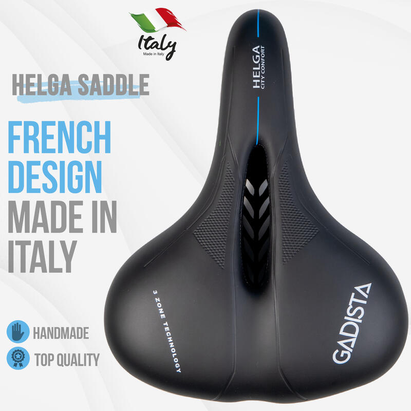Fietszadel HELGA - 3ZONES comfort - Handgemaakt Italië